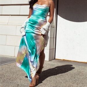 Retrofete Marlene Silk Maxi Dress Size XS